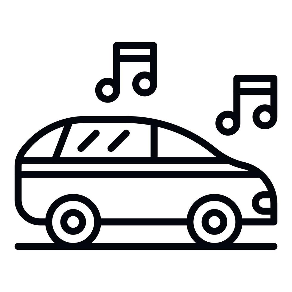 Car audio icon, outline style vector
