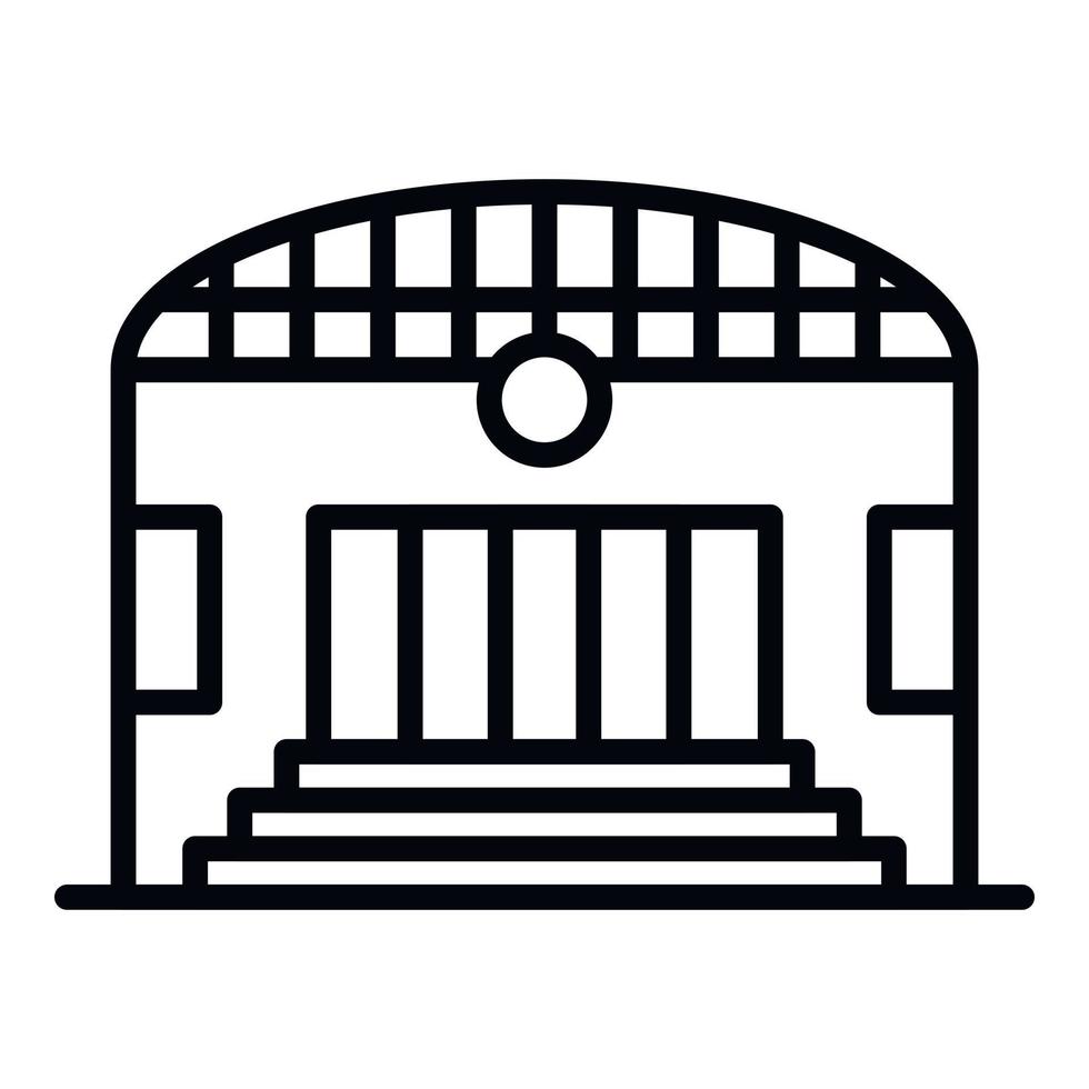 Train station icon, outline style vector