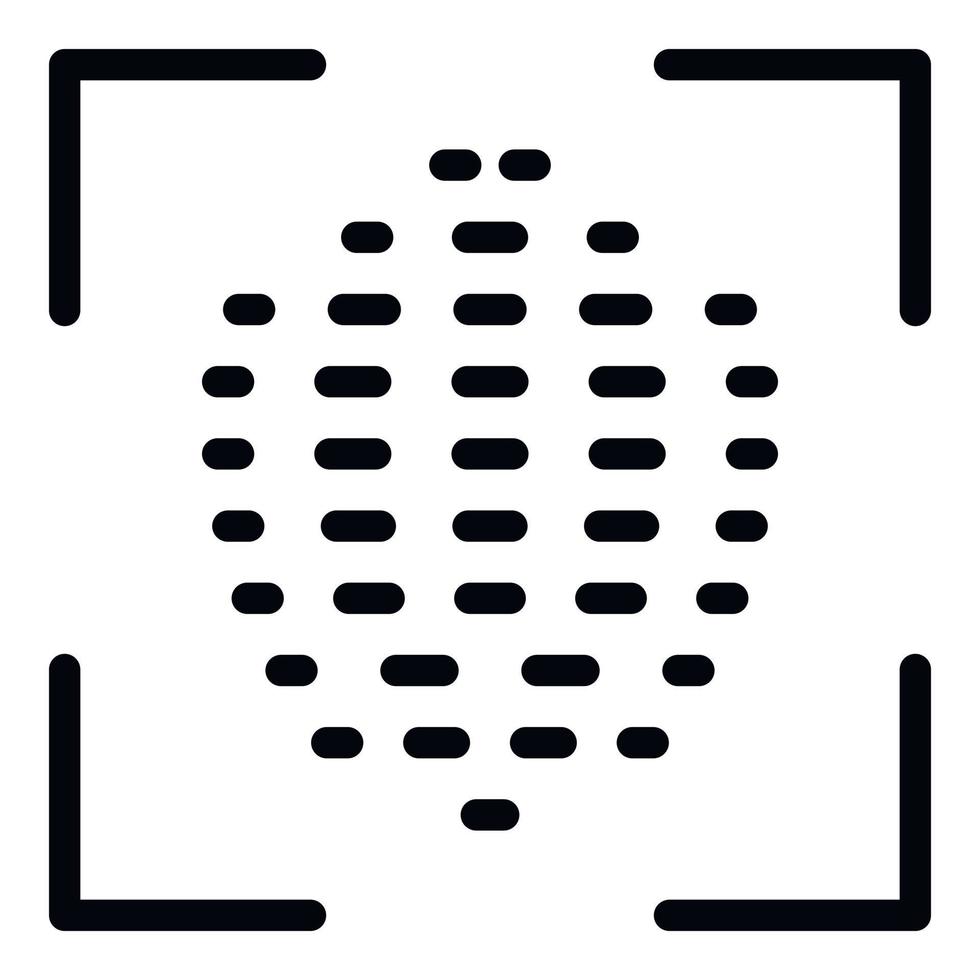 Fingerprint scan icon, outline style vector
