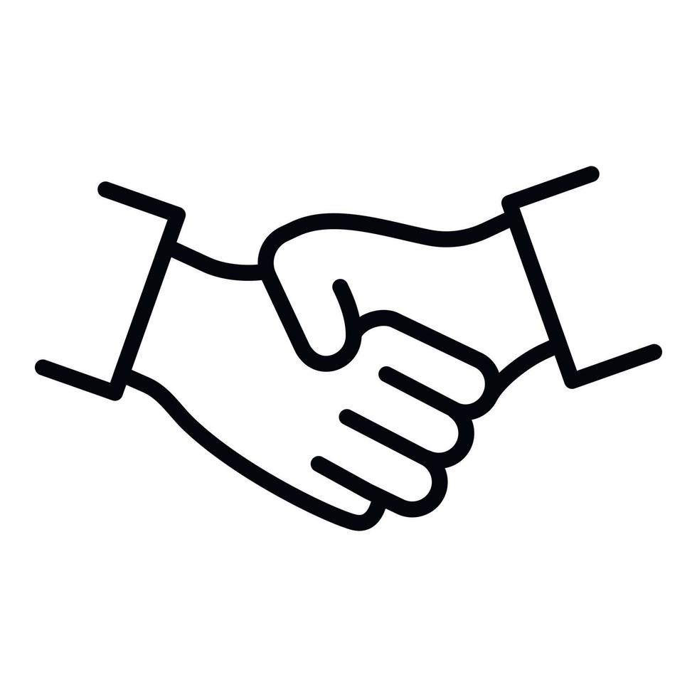 Handshake icon, outline style vector