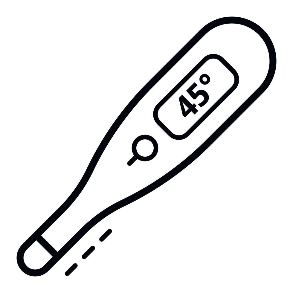 High temperature thermometer icon, outline style vector
