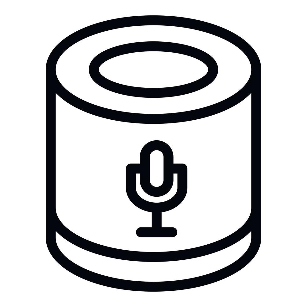 Smart speaker microphone icon, outline style vector