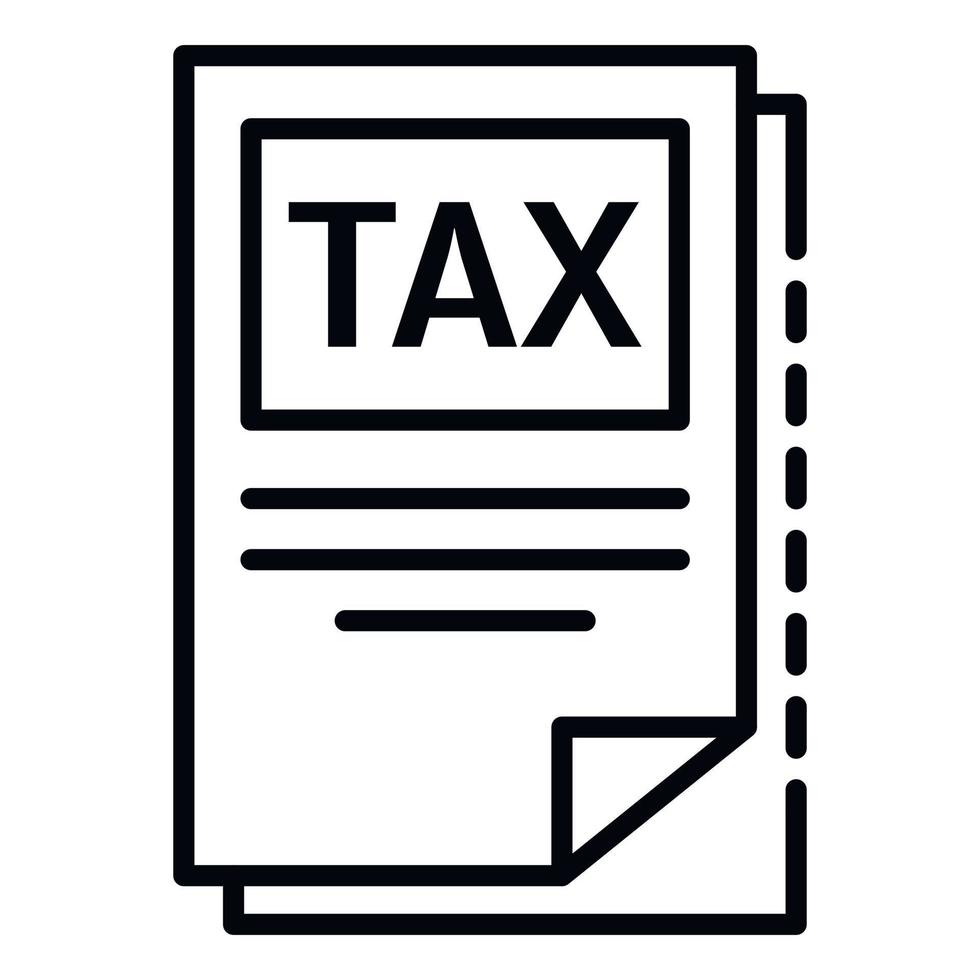 Tax paper icon, outline style vector