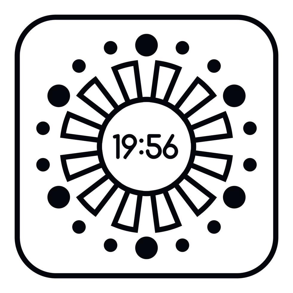 Abstract digital clock icon, outline style vector