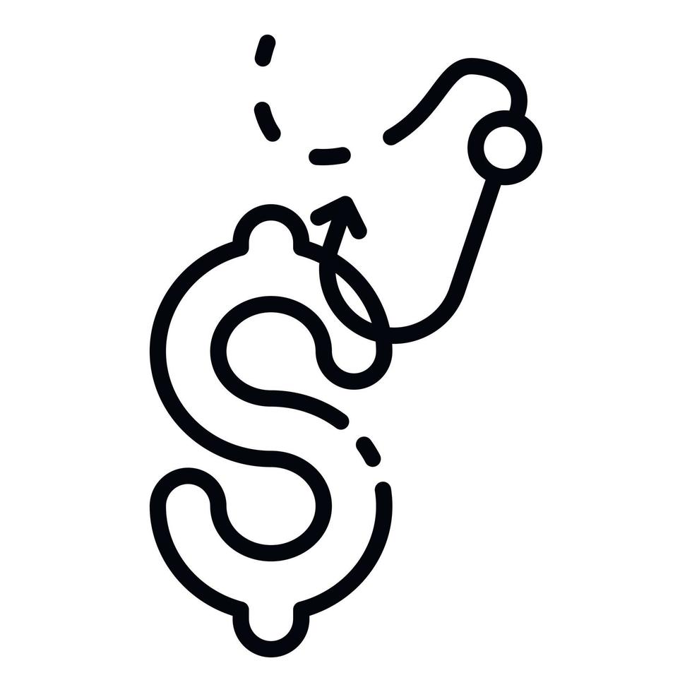 Phishing robbery icon, outline style vector