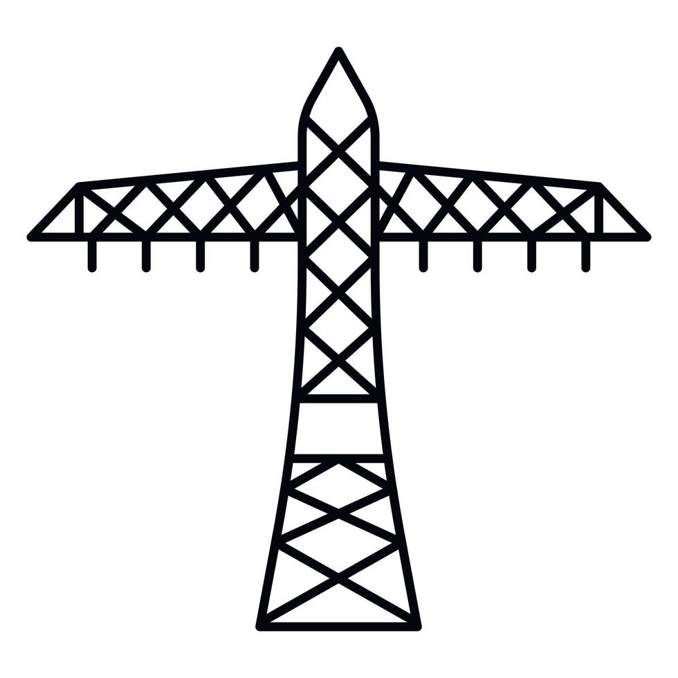 icono de torre eléctrica, estilo de contorno vector