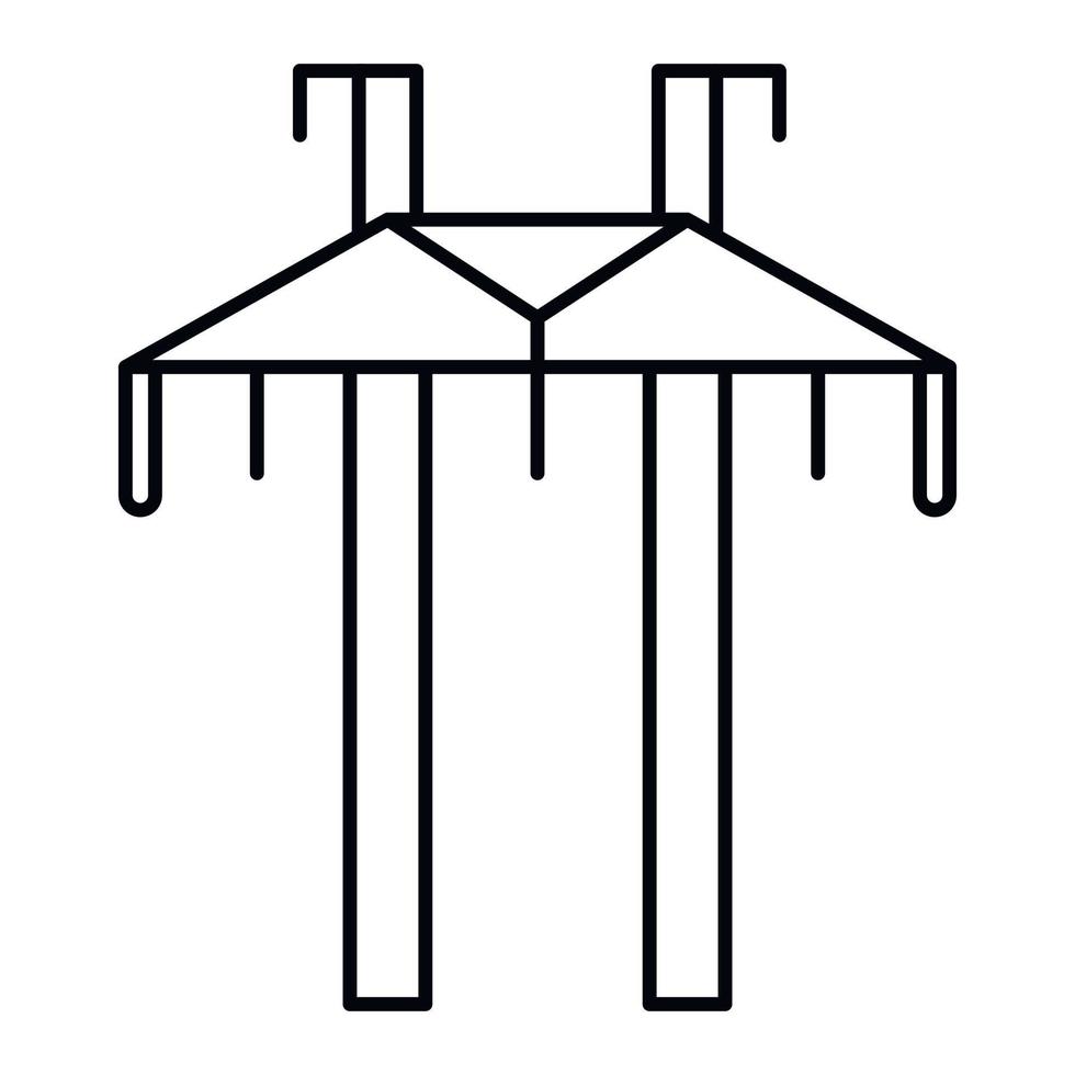 Wire electric tower icon, outline style vector