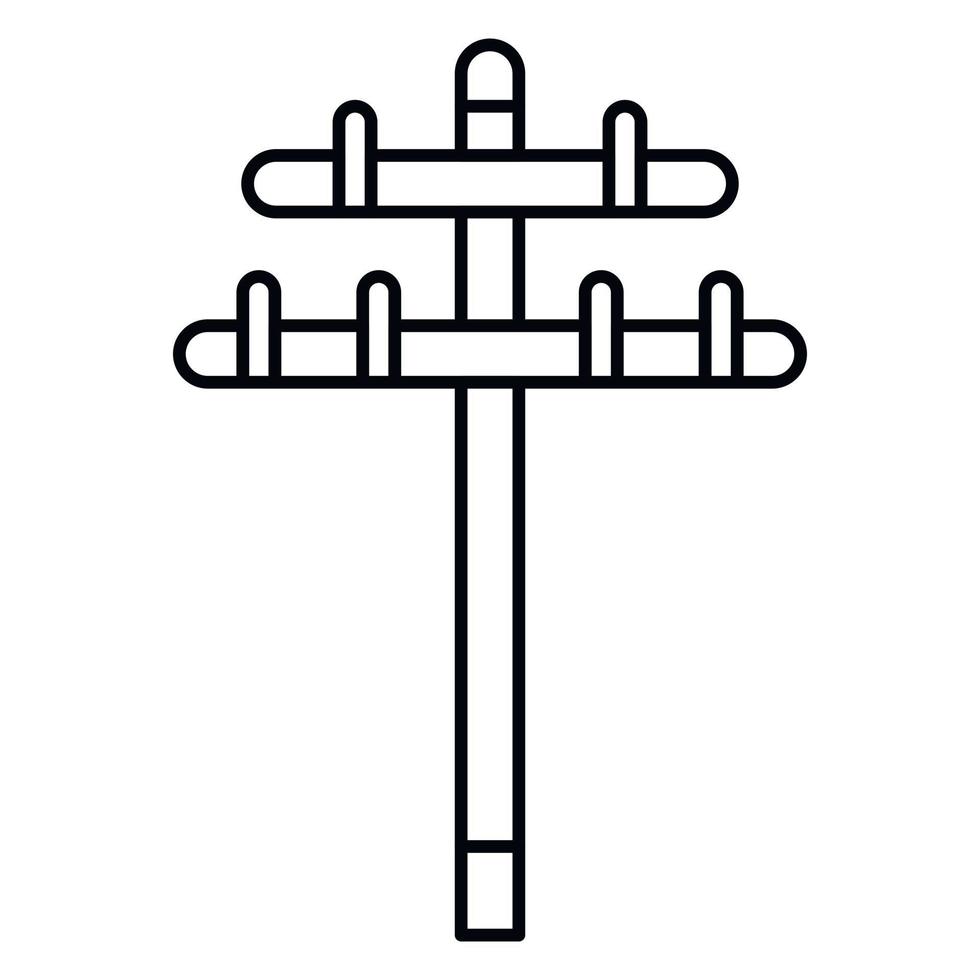 Wood electric tower icon, outline style vector