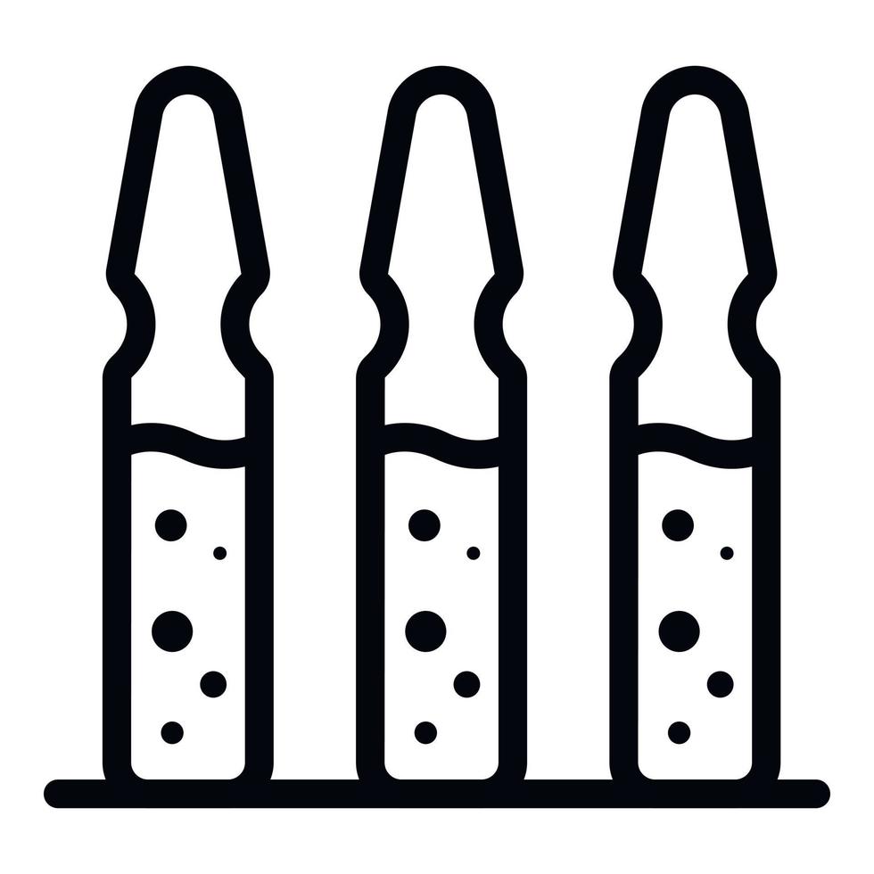 Ampoules icon, outline style vector