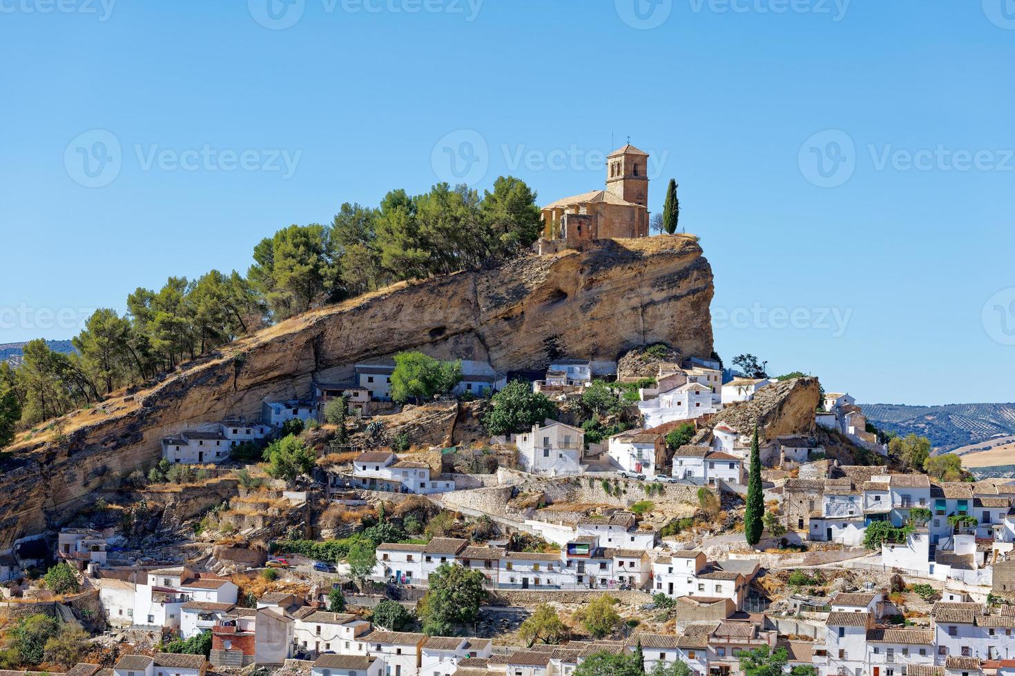 View of the white village Montefrio in Spain considered to be one of the best viewpoints in the world. Touristic destination. Holidays and vacation. Travel the world. Rural tourism. photo