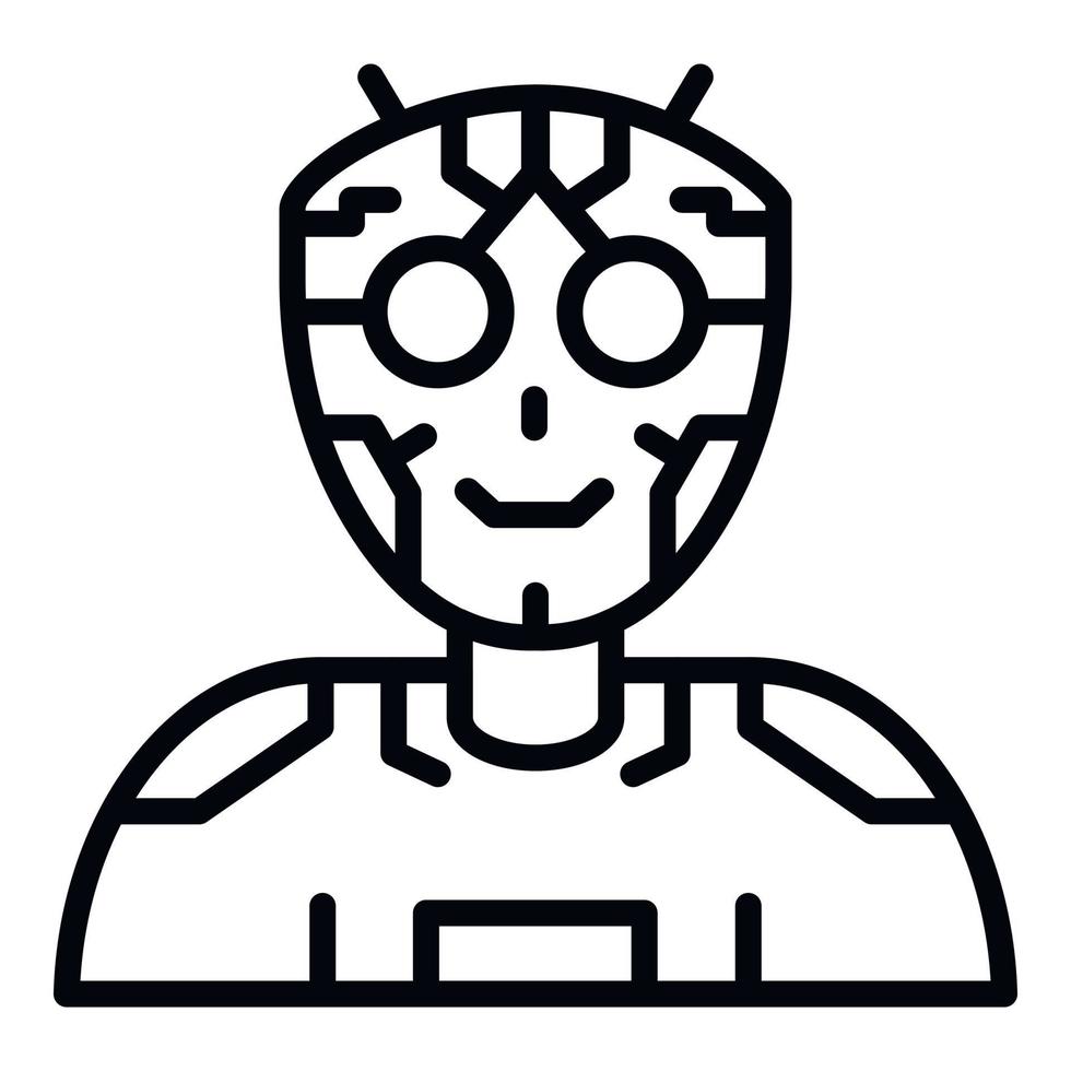 Ai humanoid intellect icon, outline style vector