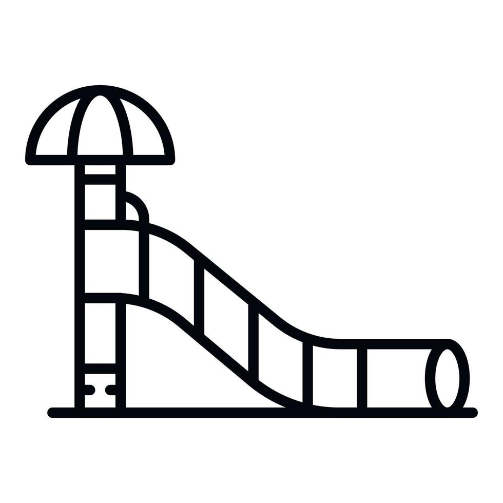 Child small water slide icon, outline style vector