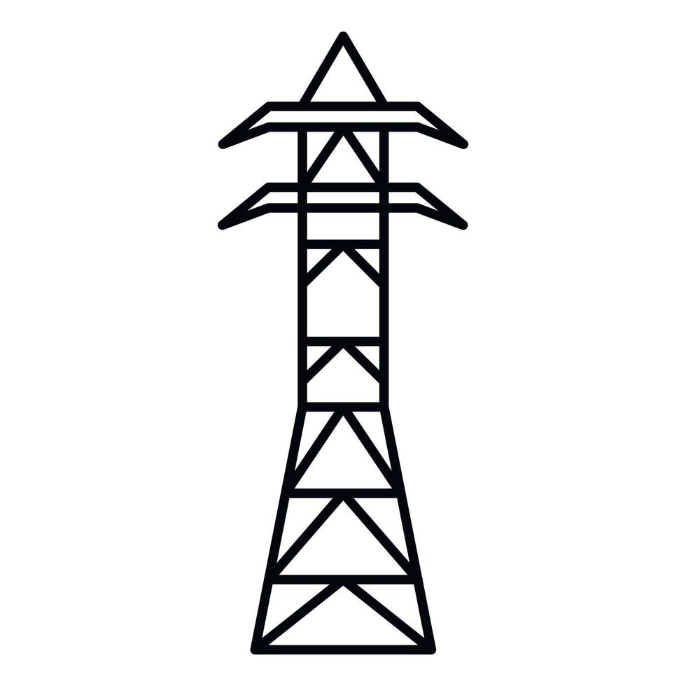 icono de torre eléctrica de acero, estilo de esquema vector