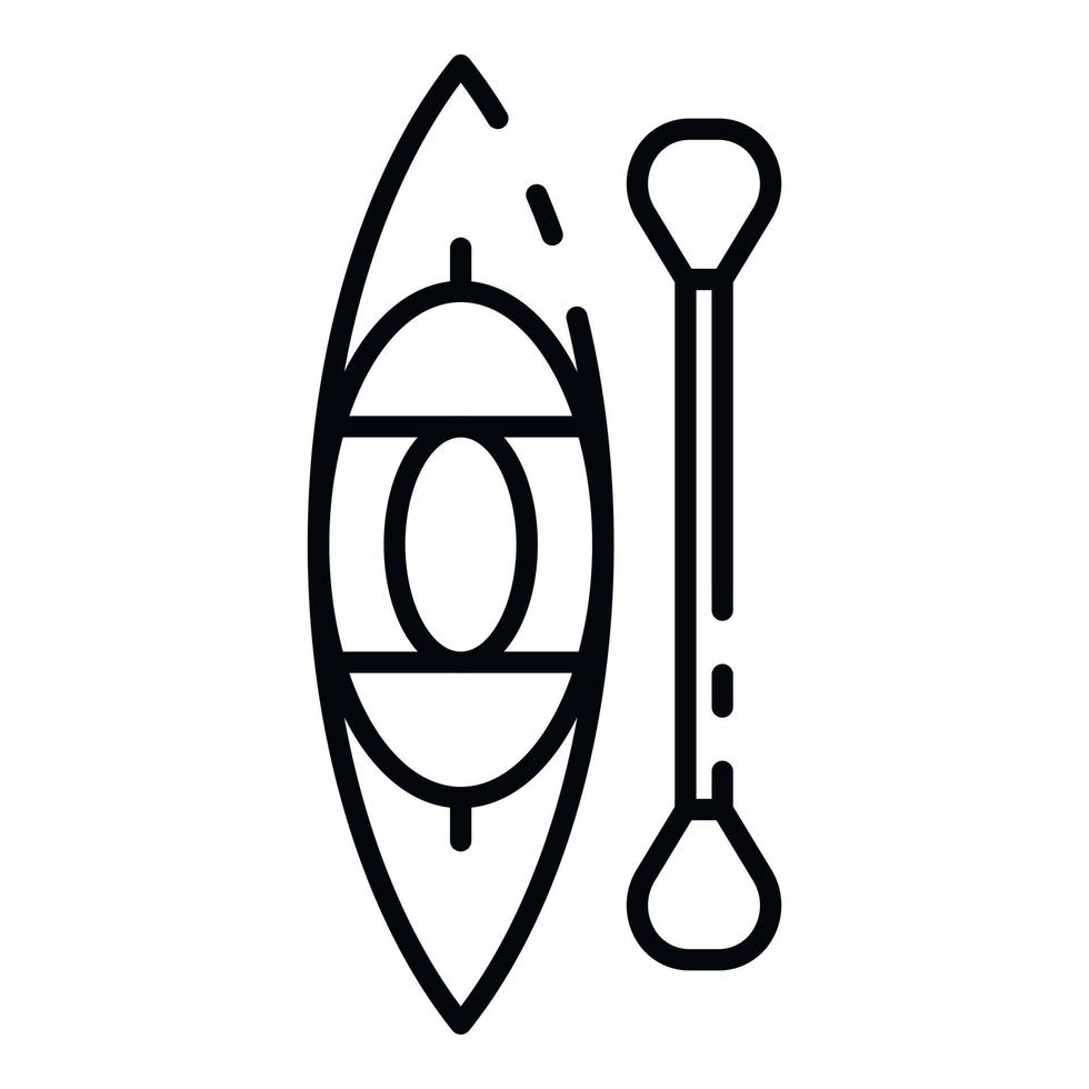 Modern one place kayak icon, outline style vector