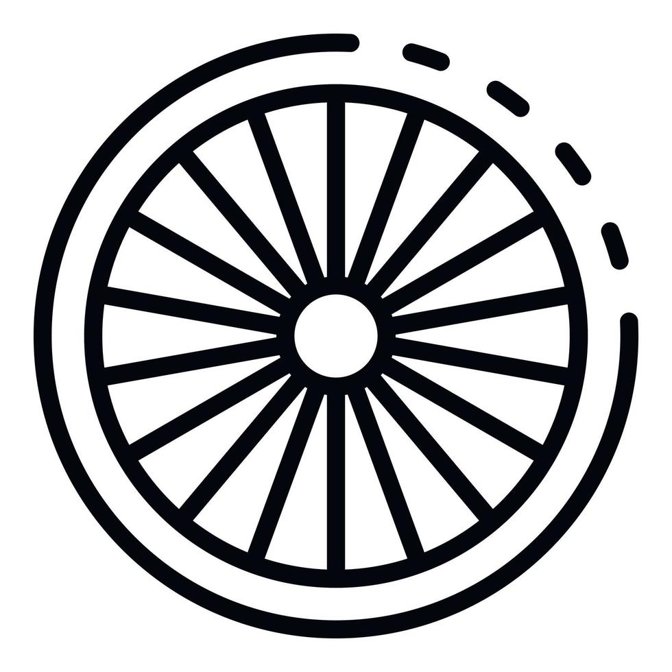 Cycling bike wheel icon, outline style vector