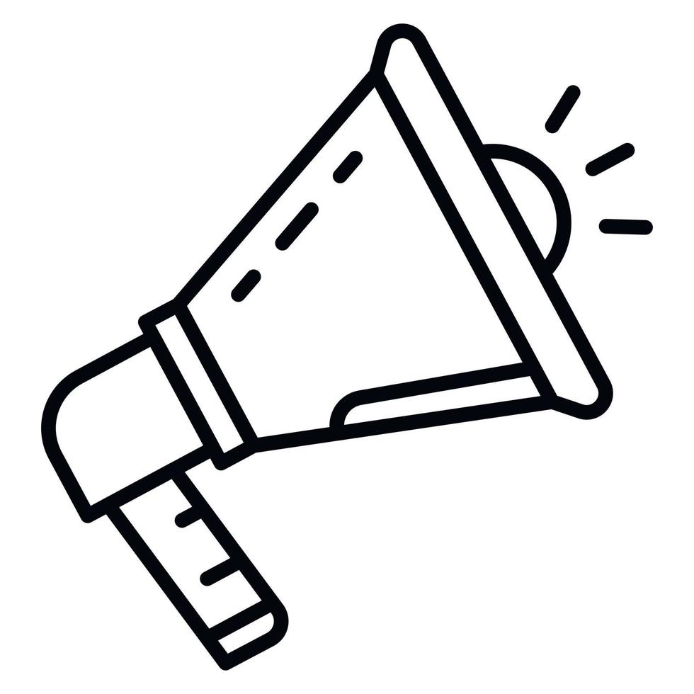 Megaphone icon, outline style vector