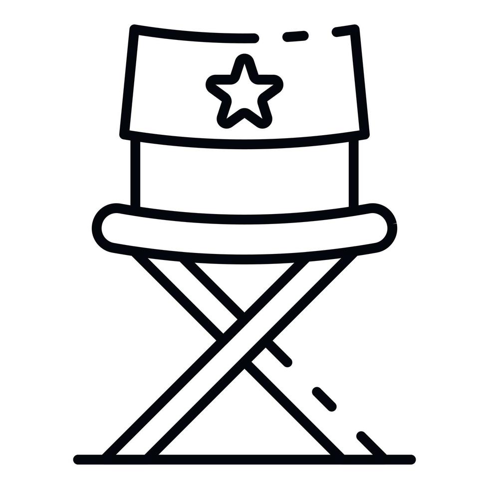 Stage director chair icon, outline style vector