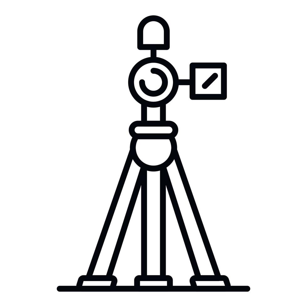 Video camera on tripod icon, outline style vector