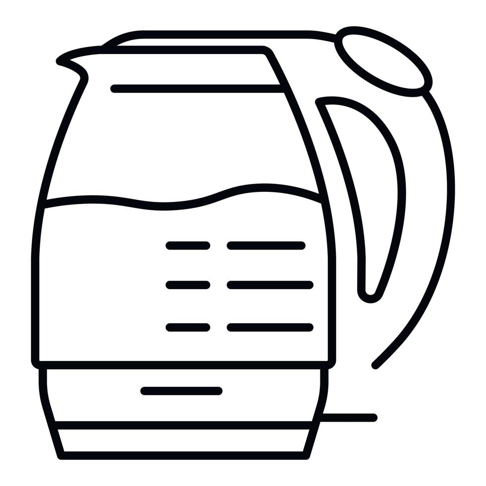 Electric glass kettle icon, outline style vector