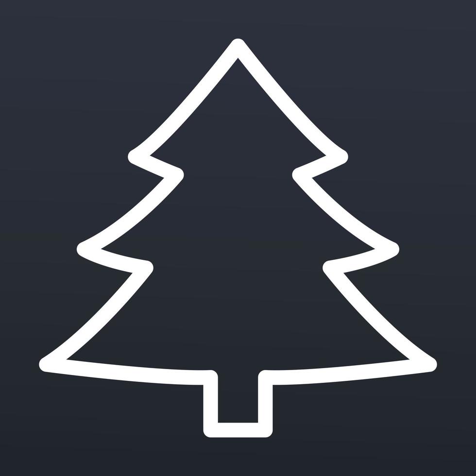 Christmas fir tree icon, outline style vector