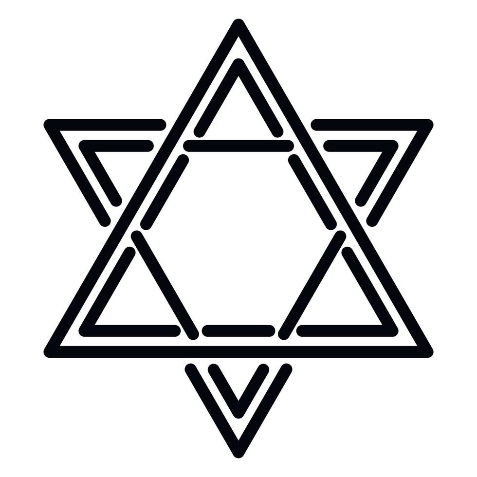 David star icon, outline style vector