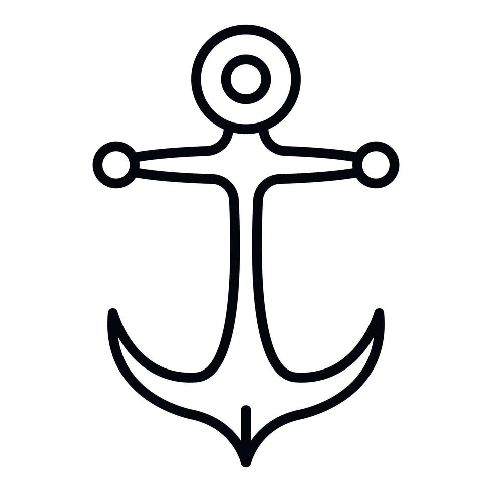 Ship anchor icon, outline style vector
