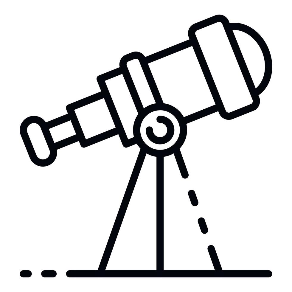 Telescope icon, outline style vector