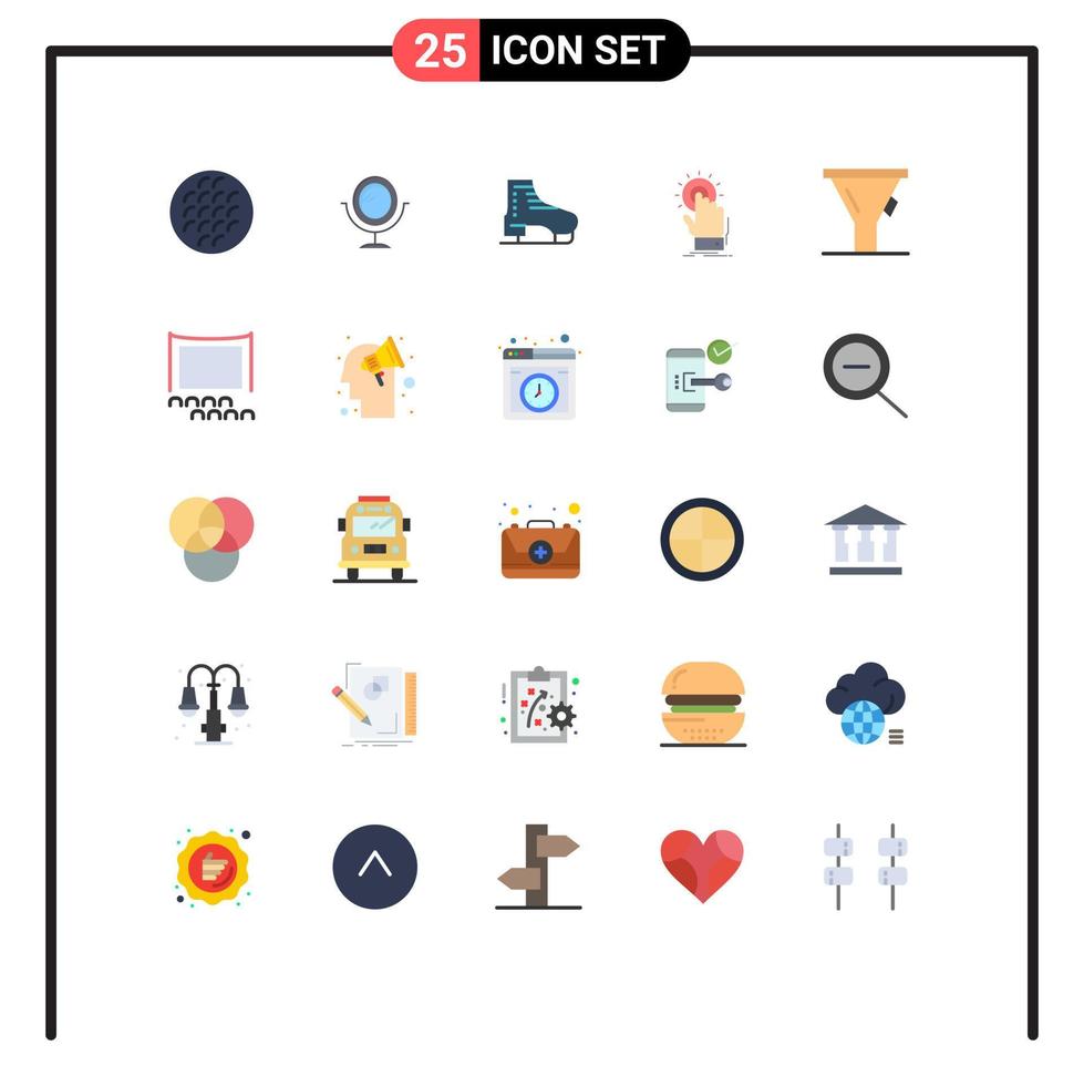 Modern Set of 25 Flat Colors Pictograph of liter on ice hand touch Editable Vector Design Elements