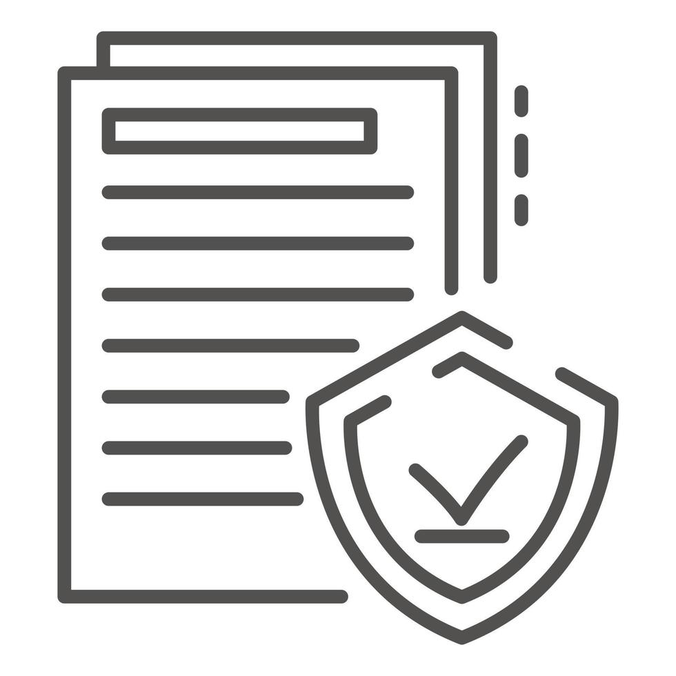 Secured doc paper icon, outline style vector