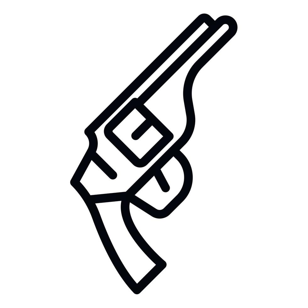 Revolver icon, outline style vector