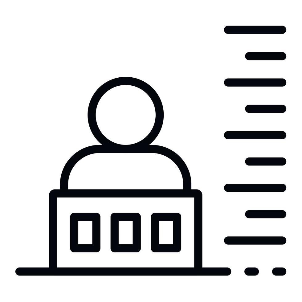 Prison photo height icon, outline style vector