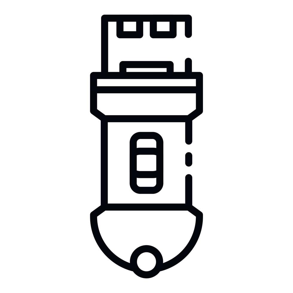 Usb flash icon, outline style vector