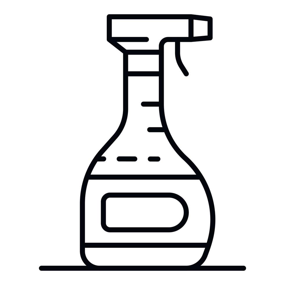 icono de botella de limpiador de spray, estilo de esquema vector