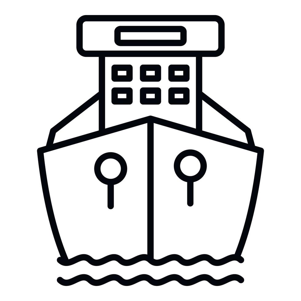 Front ship icon, outline style vector