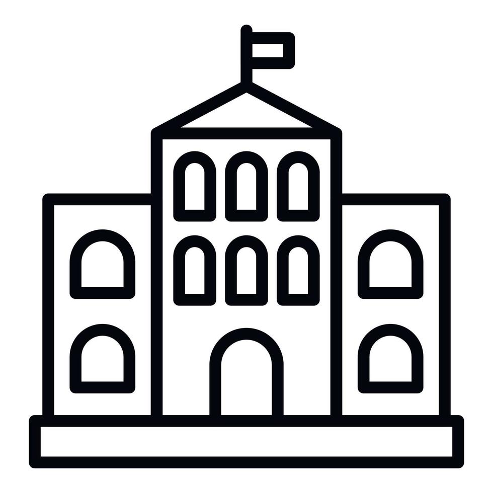 Architectural courthouse icon, outline style vector