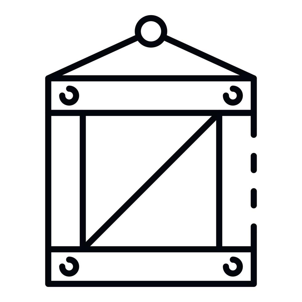 Marine port box icon, outline style vector