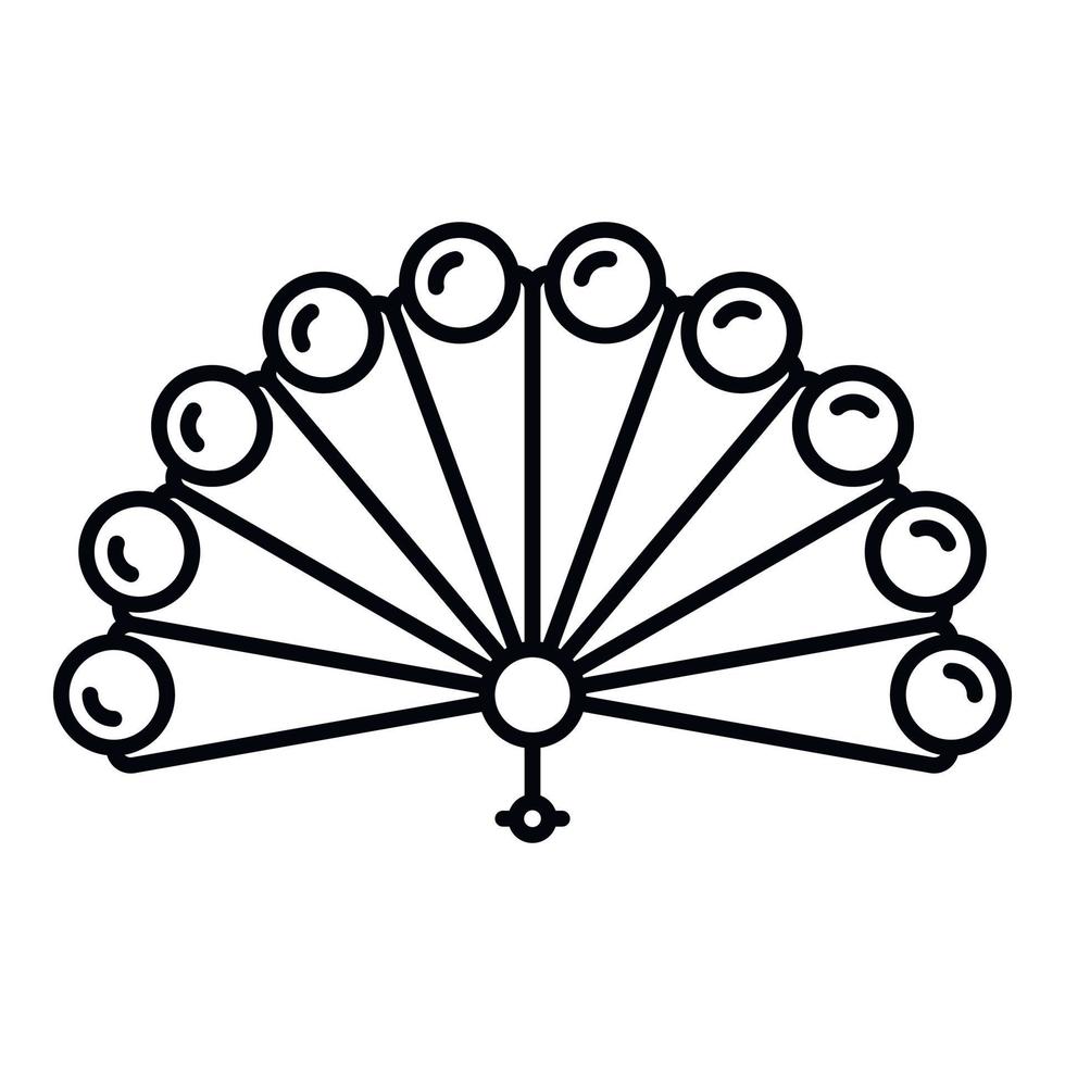 Wind hand fan icon, outline style vector