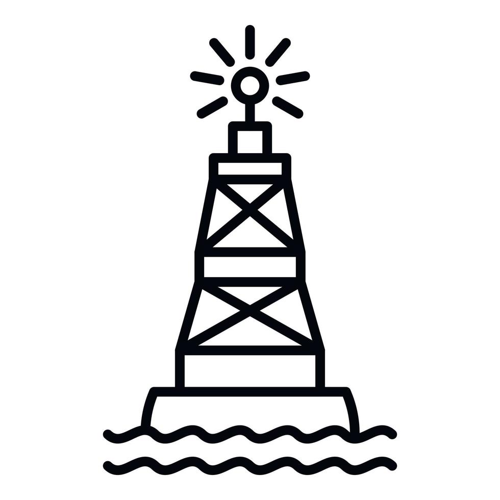Port marine buoy icon, outline style vector