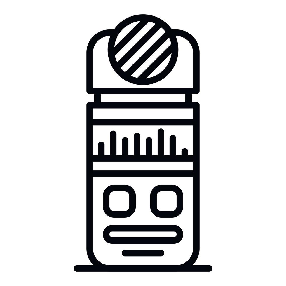 Dictaphone icon, outline style vector