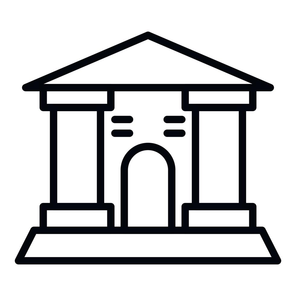 icono de edificio del museo, estilo de esquema vector