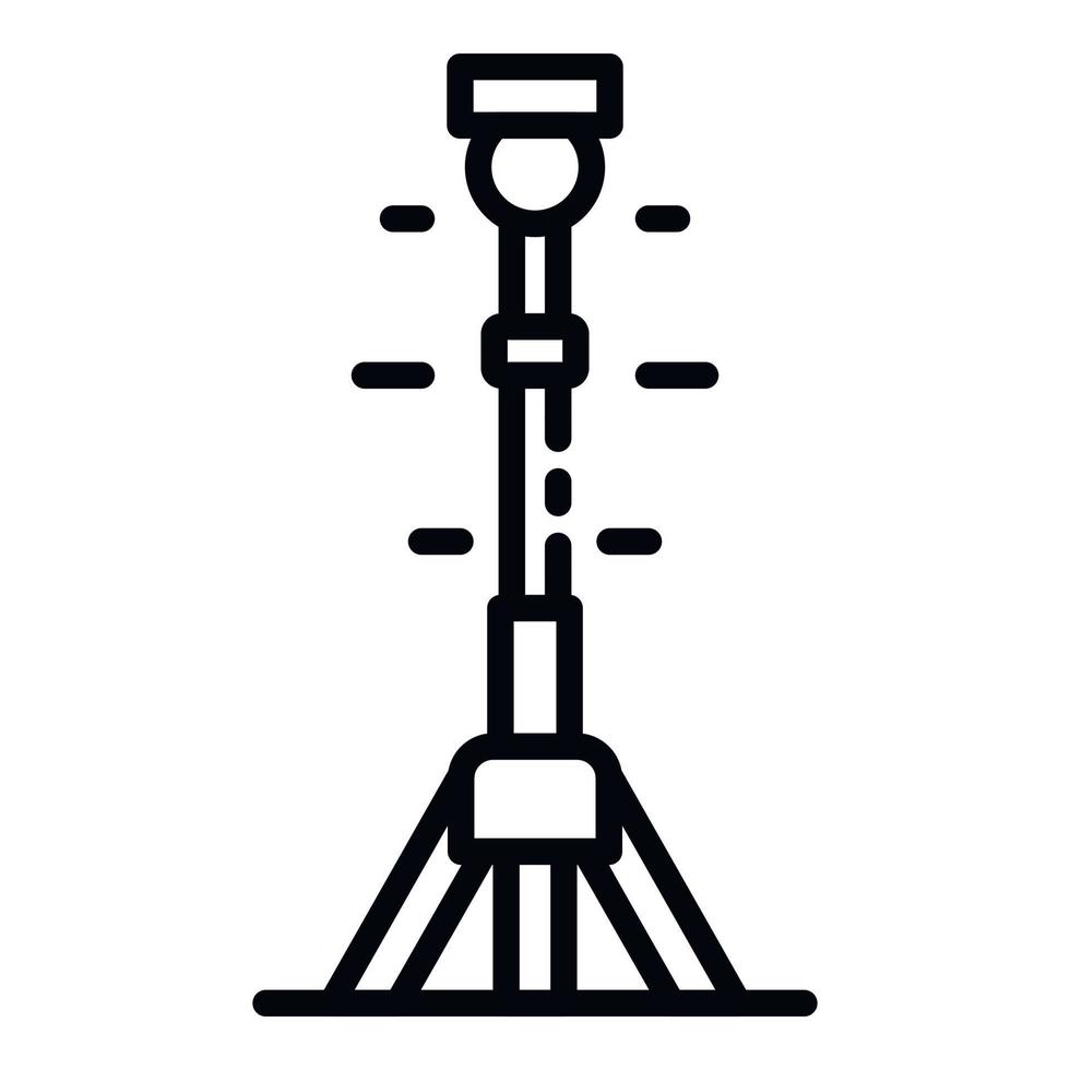 Studio light on tripod icon, outline style vector