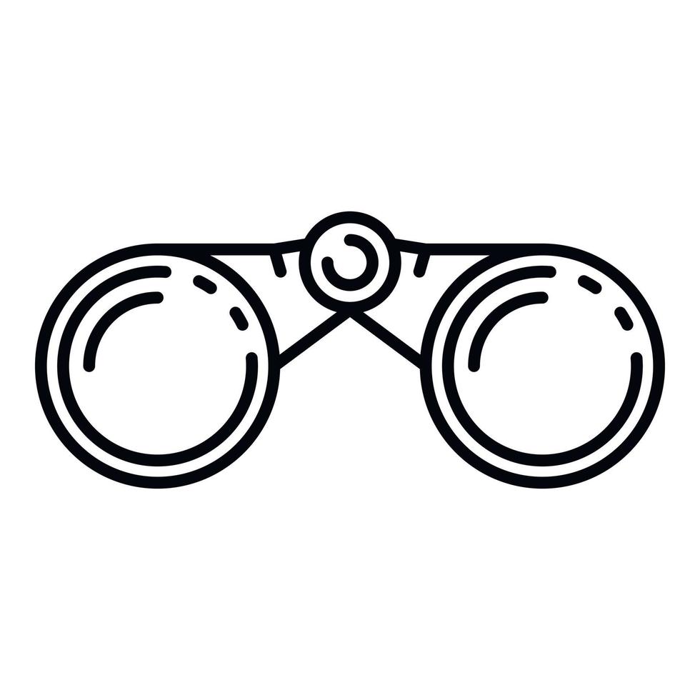 Zoom binoculars icon, outline style vector