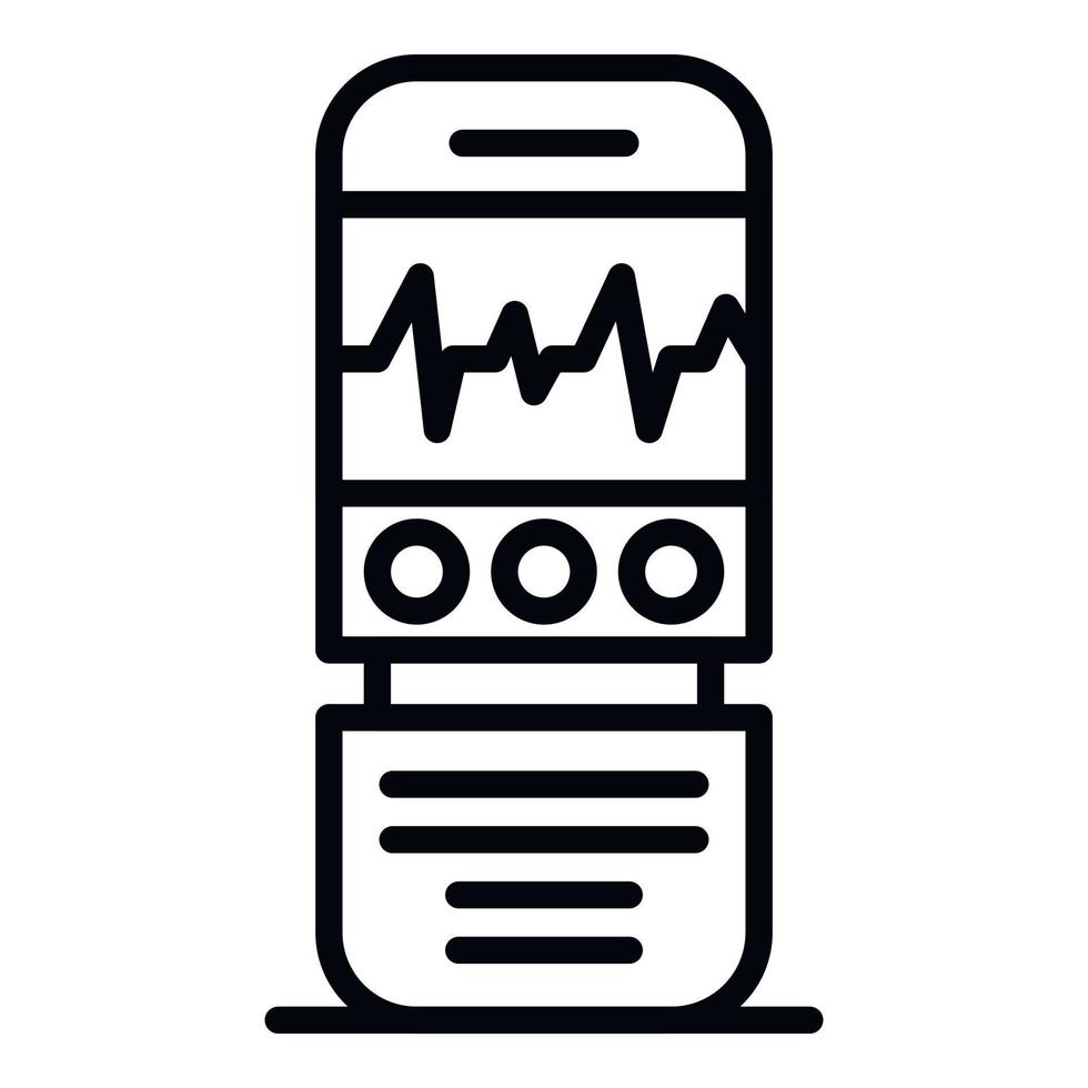 Digital dictaphone icon, outline style vector