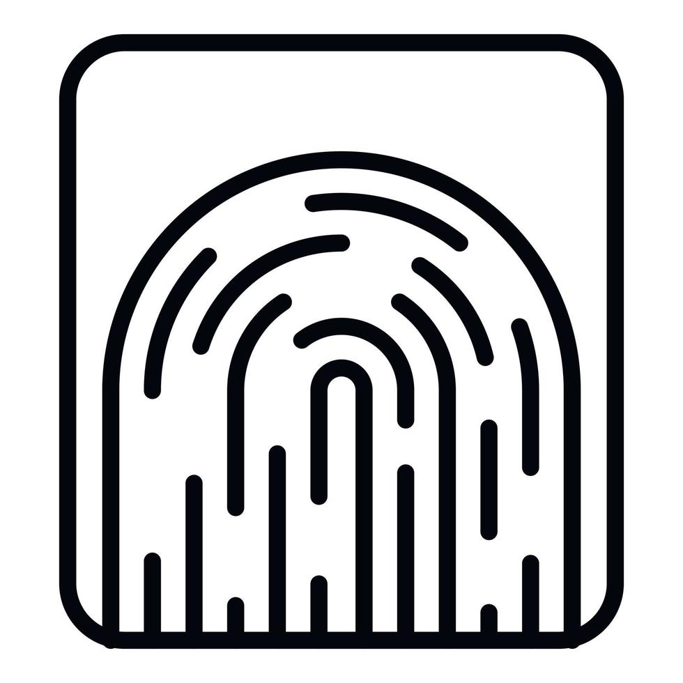 Forensic fingerprint icon, outline style vector