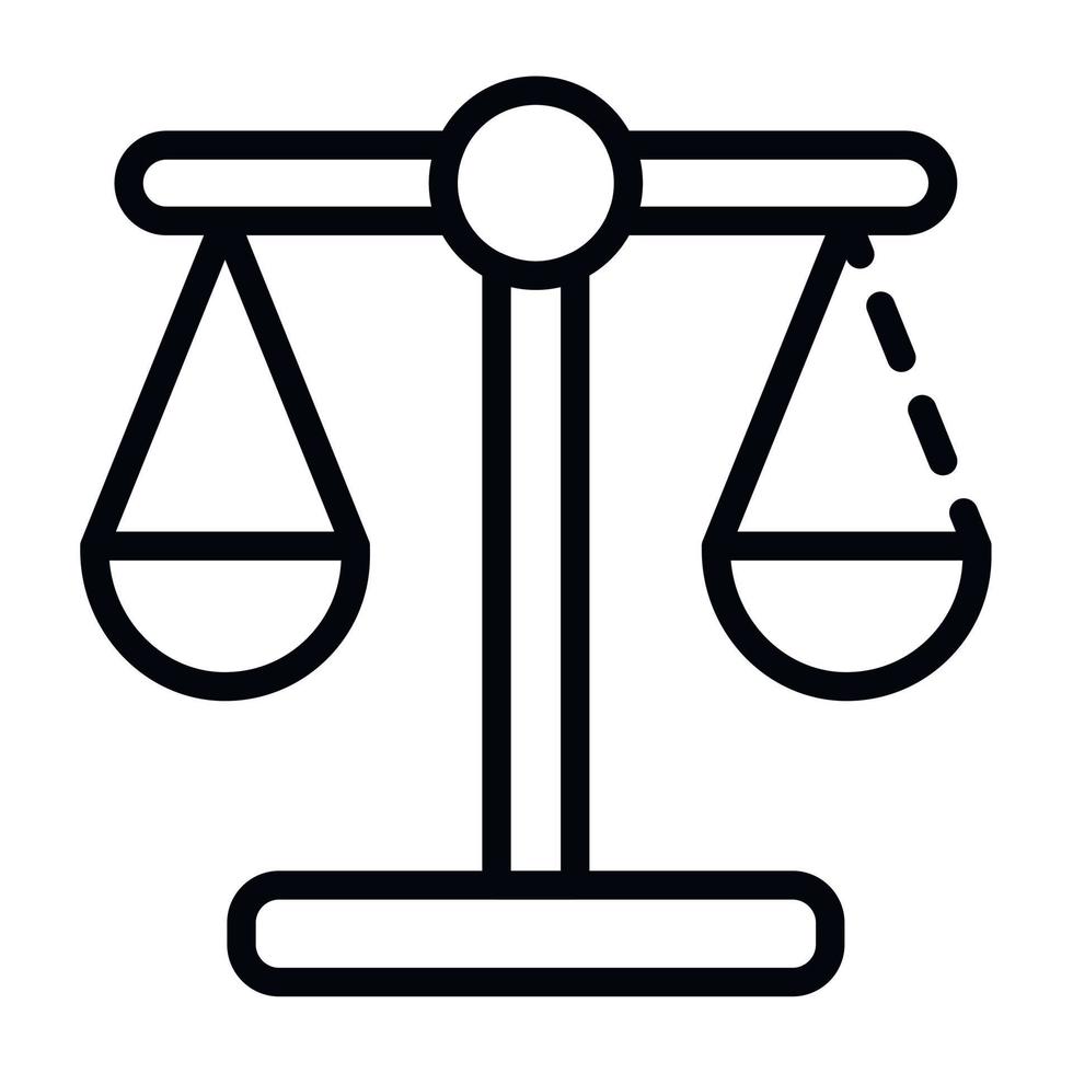 Judge balance icon, outline style vector