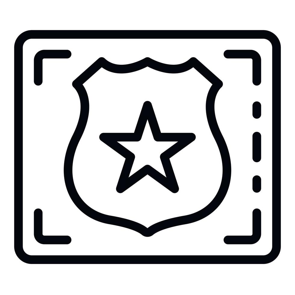 Detect police emblem icon, outline style vector