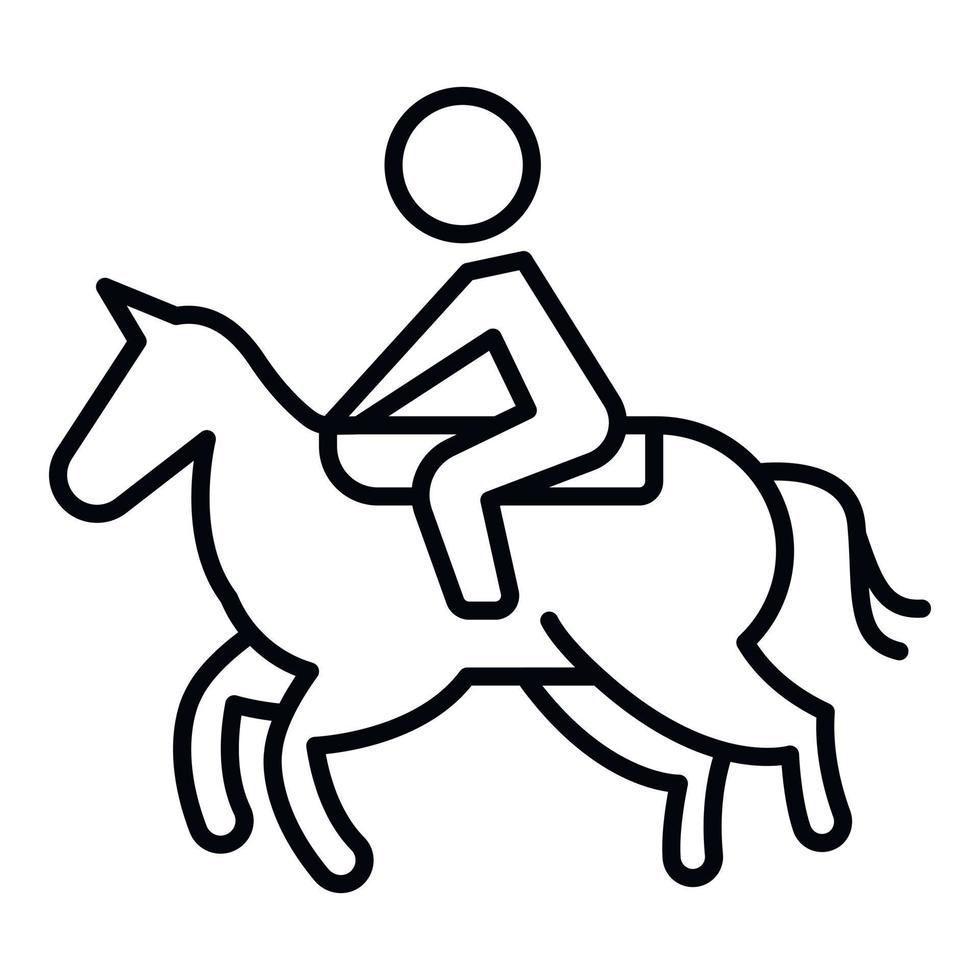 Win horseback riding icon, outline style vector