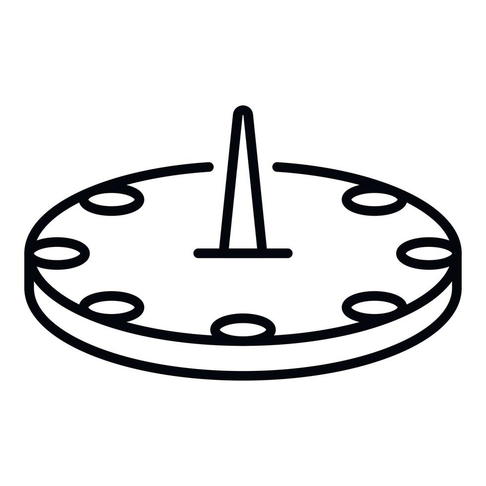 Old sundial icon, outline style vector