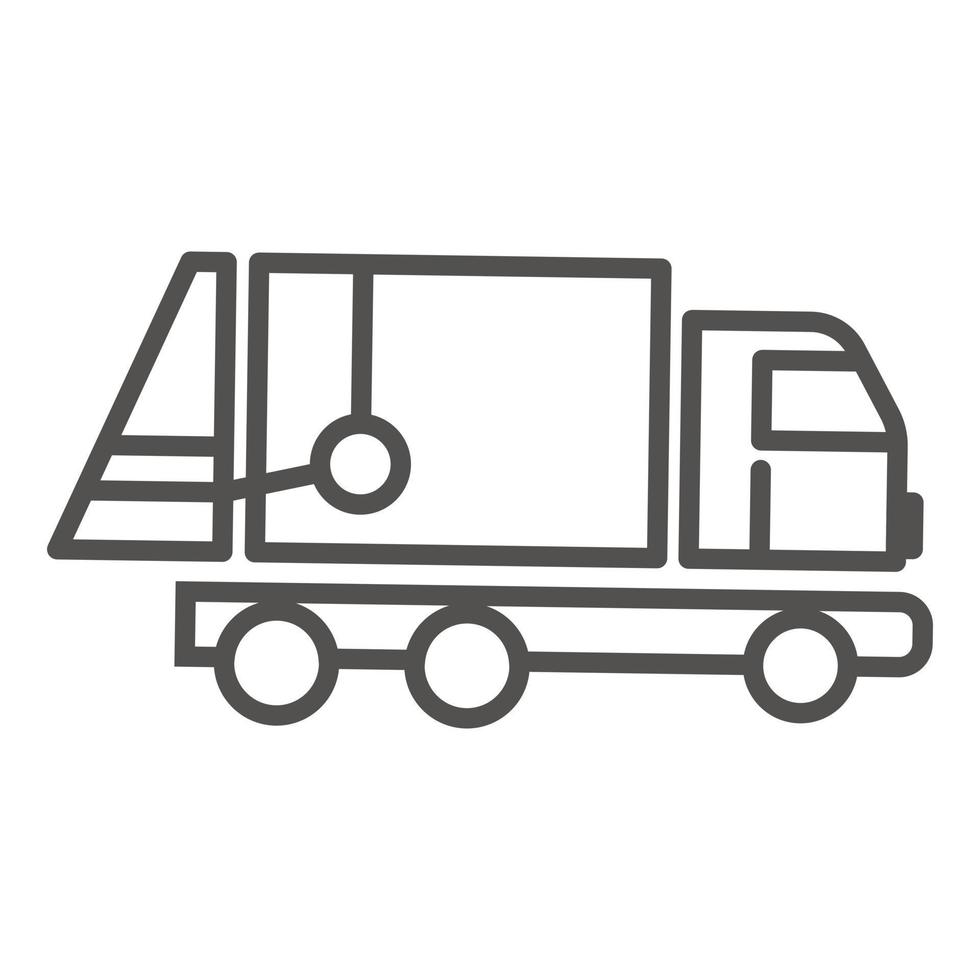 Garbage truck icon, outline style vector