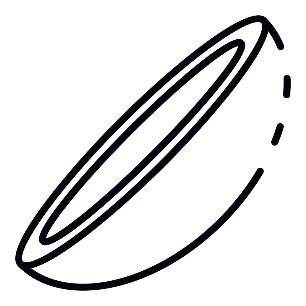 Glass contact lens icon, outline style vector